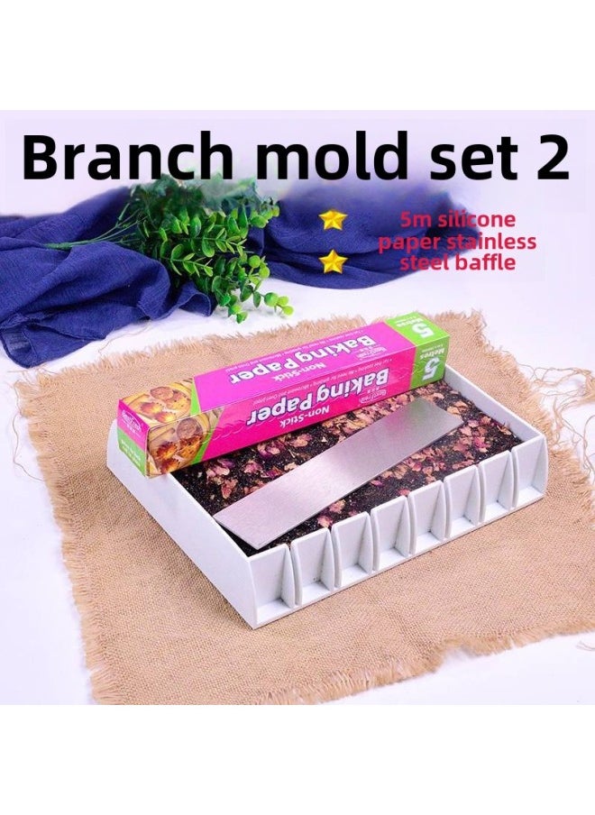 Generic - Donkey-hide Gelatin Mold Non-stick Handmade Candy Pastry Slitting Plate Toffee Tool Slitting Mold Cooling Setting Plate Toffee-Specifications:Rich And Casual) Candied Crispy Mold Upgrade Set-Color:Default - Image 1