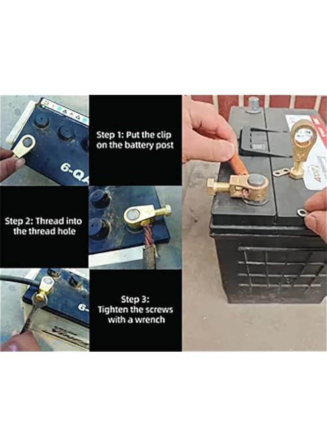 Generic 2024 Pure Copper Battery Terminal, Upgrade Pure Copper Battery Connection Clip Car Battery Terminal Connectors Kit, Battery Terminal Connector Clamps Battery Terminal Connectors  - Image 5