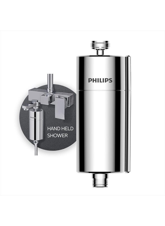 Philips Shower Filter 3-stage Water Softener, Double Mesh Filtration KDF Material, Reducing Chlorine/Impurities/Rust Sediments (Shower Filter Set)