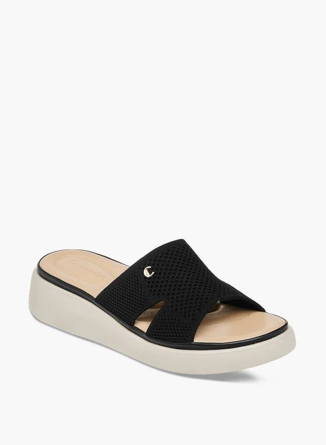 Women Cutout Detail Slip-On Flatform Sandals