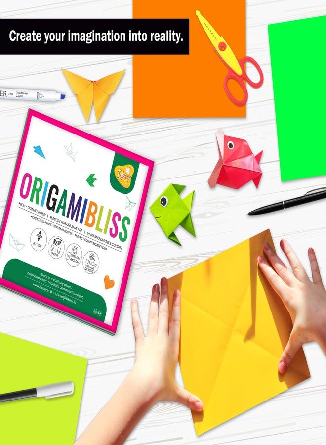 Lakeer Origami Paper 15 cm X 15 cm Pack of 200 Sheets Fluorescent Color Single Side Coloured for Origami, Scrapbooking, Hobby Crafts, Project Work, etc - Image 5