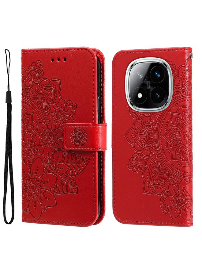 S-TOP Case For Redmi Note 14 Pro 5G / Note 14 Pro+ 5G Seven-petal Flowers Embossing Leather Phone Case - Image 1