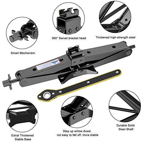 IMAYCC 3 Ton (6609 lbs) Car Jack - Bi-Directional Scissor Jack for Sedan, Coupe, SUV, MPV & More - Image 4