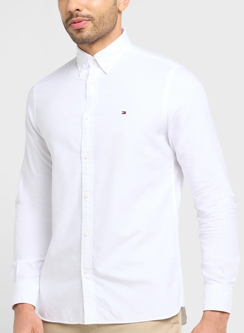 تومي هيلفيغر Logo Slim Fit Shirt
