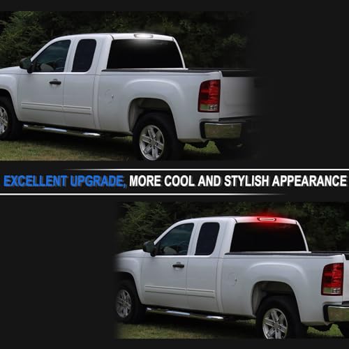 SHINEFIT LED Third 3rd Brake Light Replacement for 2007-2013 Silverado Sierra 1500 HD / 2007-2014 Silverado Sierra 2500 3500 HD Smoked High Mount Stop 3rd Brake Light Cargo Lamp - Image 5