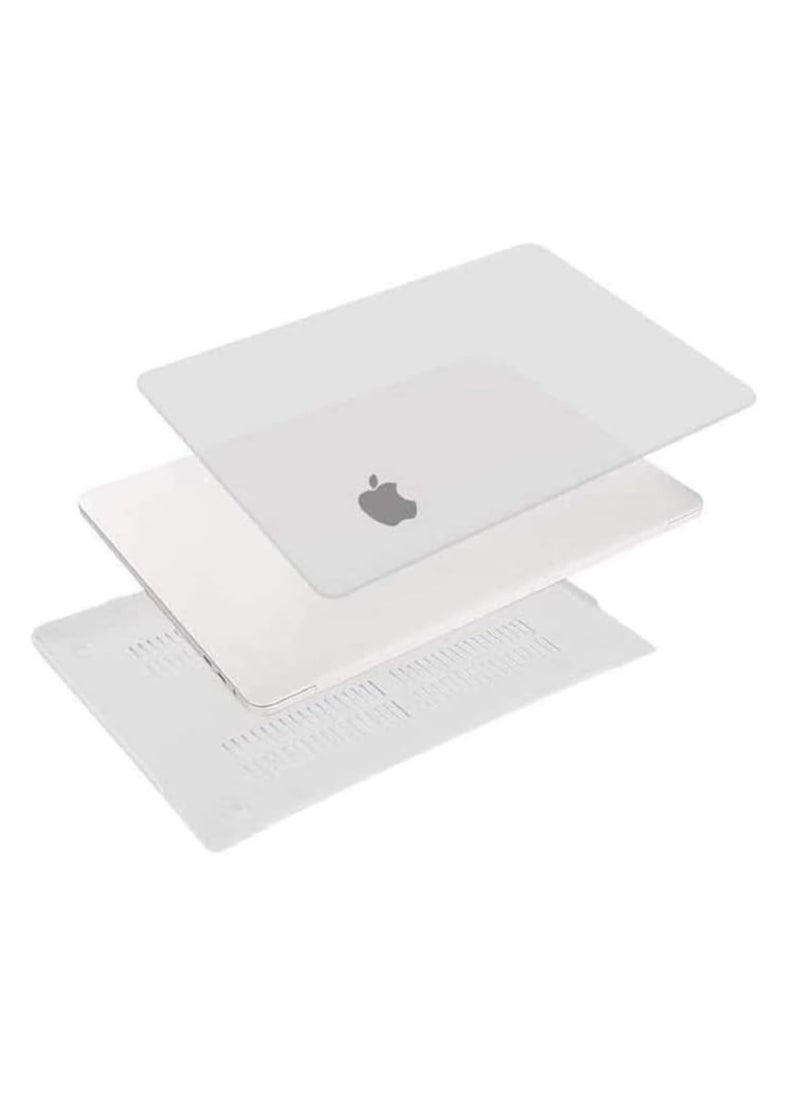 Protective Hard Shell Case with US Layout Clear Skin Keypad Cover Compatible with MacBook Pro 13-Inch with Touch Bar and Touch ID Release 2020 Model M1 A2338/A2289/A2251 White