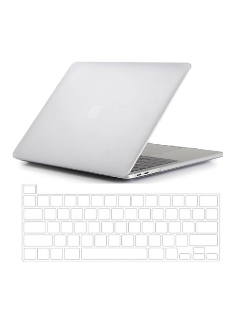 Protective Hard Shell Case with US Layout Clear Skin Keypad Cover Compatible with MacBook Pro 13-Inch with Touch Bar and Touch ID Release 2020 Model M1 A2338/A2289/A2251 White