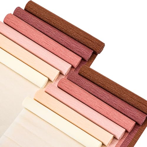 TaoBary 30 Rolls Crepe Paper Roll 10 in x 8 Feet Party Streamer Decorative Craft DIY Wide Paper Assorted Sheet for Flower Making Holiday Birthday Gift Wedding DecorPink Series 6 Colors - Image 1