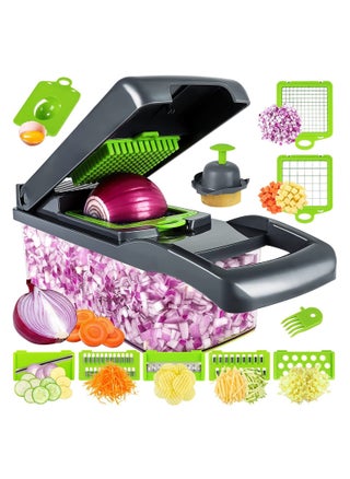 Vegetable Chopper, Pro Onion Chopper, Multifunctional 13 in 1 Food Chopper, Kitchen Vegetable Slicer Dicer Cutter,Veggie Chopper With 8 Blades,Carrot and Garlic Chopper With Container - pzsku/Z65AF107B768AE34E4954Z/45/_/1693734380/4b9ea7ef-6199-491e-a76a-bc2eee0f8b9b