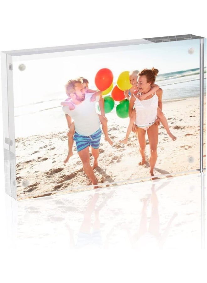 TWING TWING Acrylic Frame 4x6Magnet Double Sided Picture Frame12  12MM Plexiglass Clear Picture Frames Desktop Acrylic Photo Frame 6 by 4Gifts Ideal  - Image 2