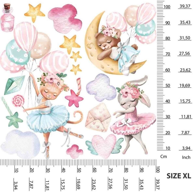 Kt Grup Kt Group Cute Rabbits and Little Teddy Bear Special Design Wall Sticker Set - Image 2