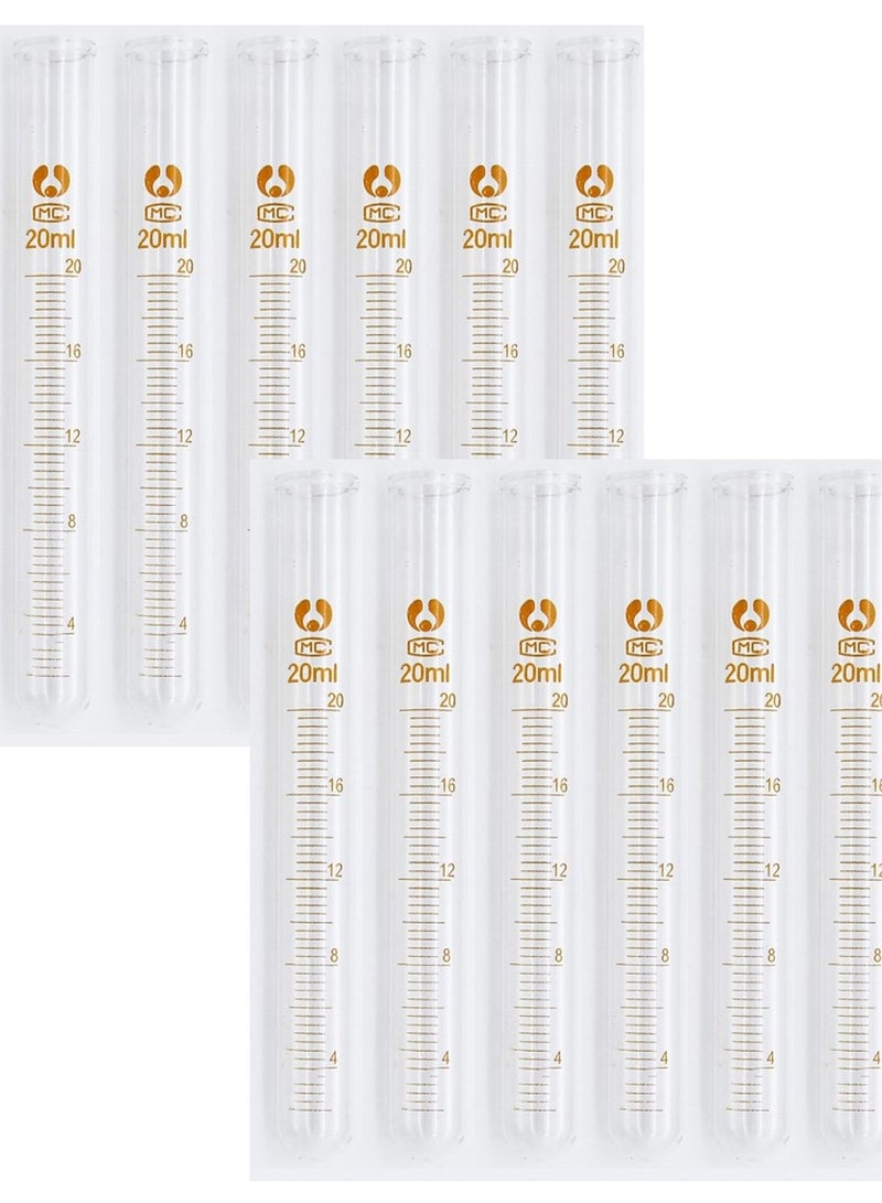 12-Piece Laboratory Glass Test Tube 20ml Capacity
