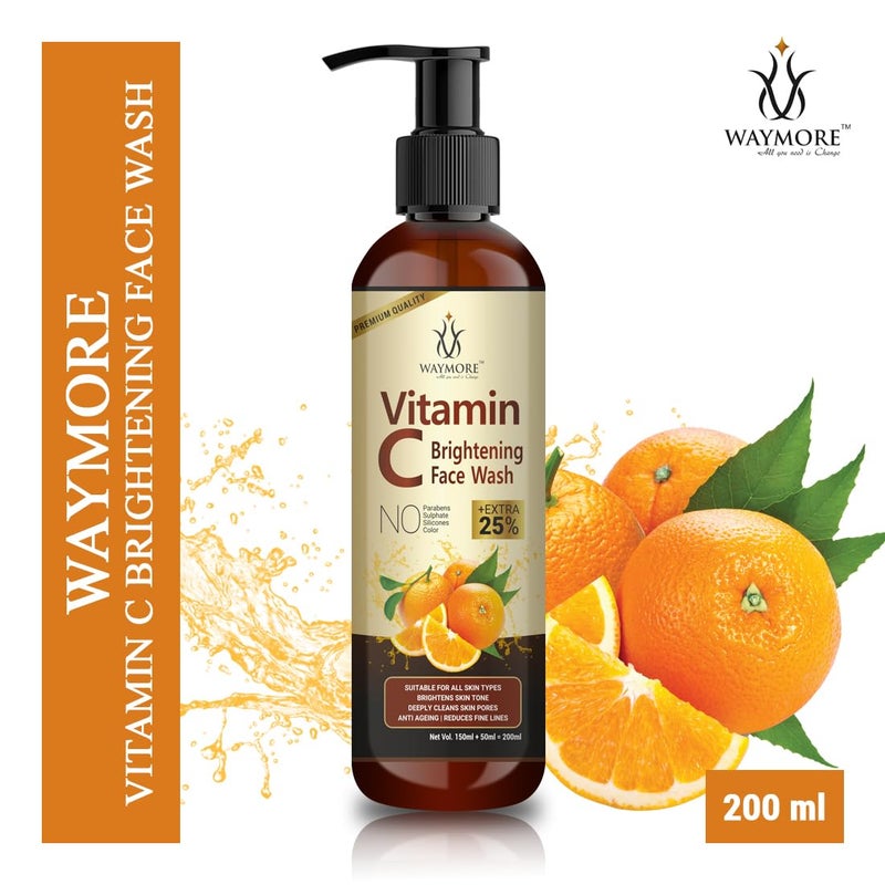WAYMORE Vitamin C Face Wash for Oil Control Hydration Brightening Sulphate Paraben Free 400ml Pack of 2200ml each - Image 3