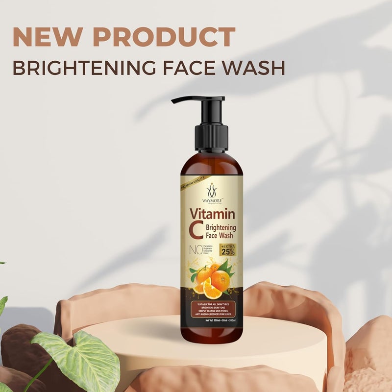 WAYMORE Vitamin C Face Wash for Oil Control Hydration Brightening Sulphate Paraben Free 400ml Pack of 2200ml each - Image 5