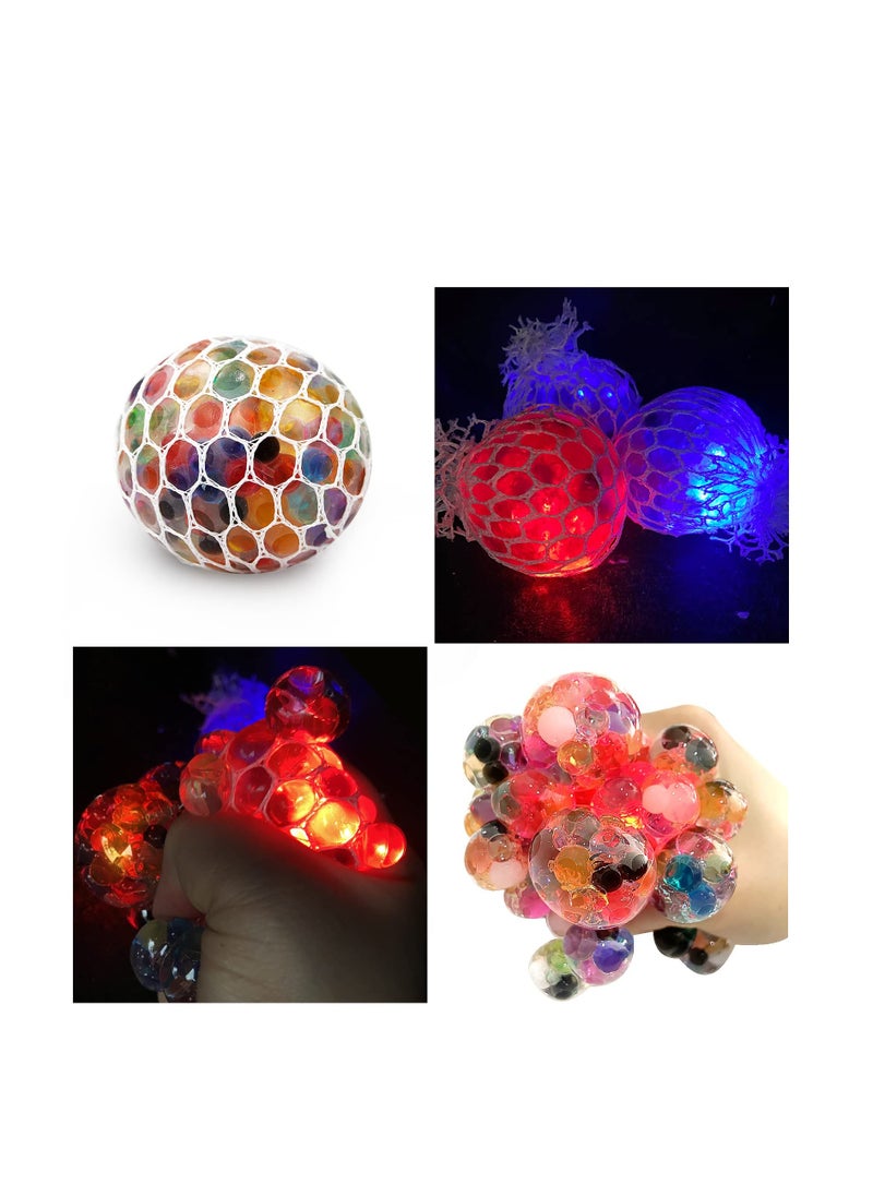 SYOSI - 12 Pack Anti-Stress Ball LED Mesh Squeeze Ball Toys Home and Office Use Stress Relief Toys Hand Grip Pressure Ball for for Kids and Adults - Image 1