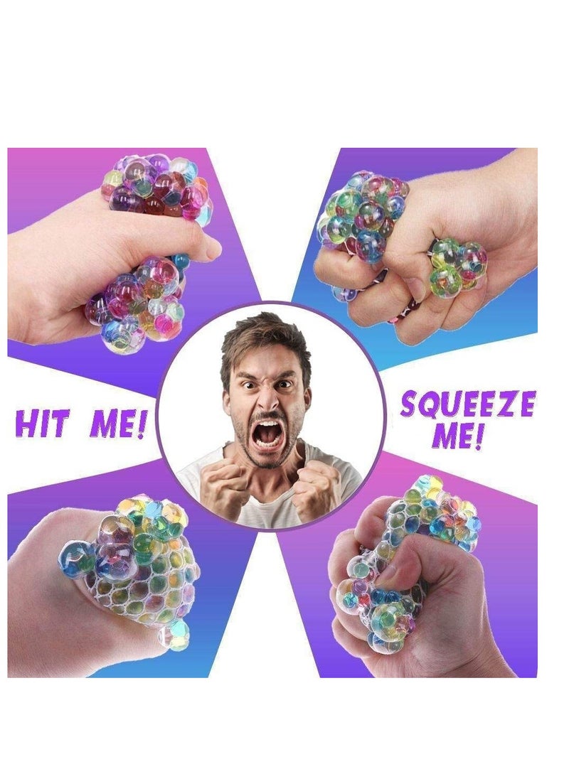 SYOSI - 12 Pack Anti-Stress Ball LED Mesh Squeeze Ball Toys Home and Office Use Stress Relief Toys Hand Grip Pressure Ball for for Kids and Adults - Image 1