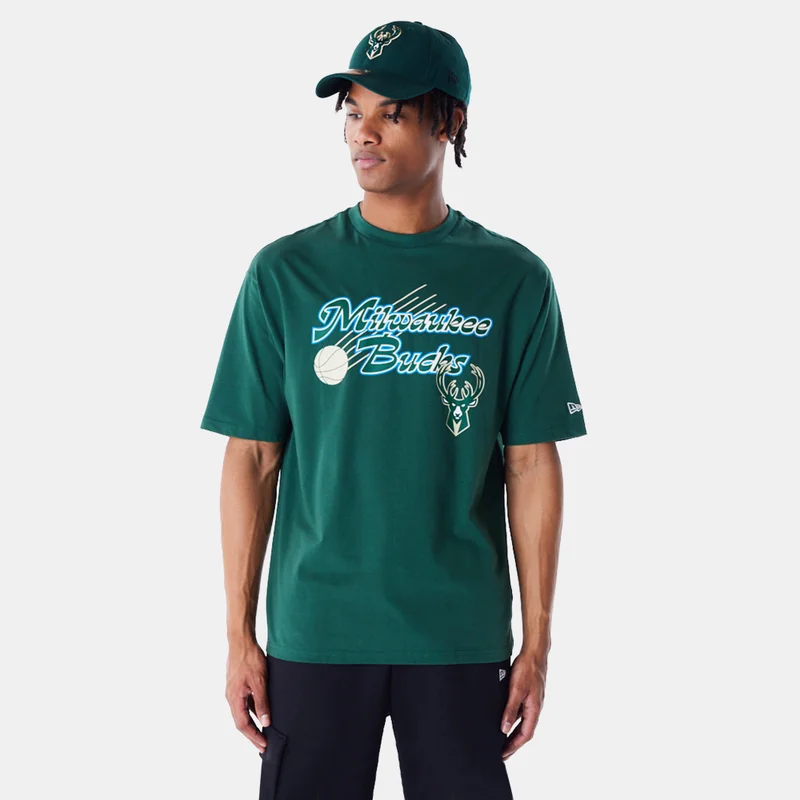 NEW ERA Men's NBA Milwaukee Bucks Script T-Shirt
