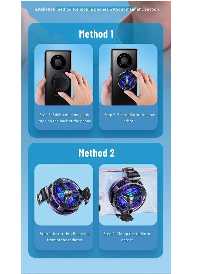 Generic - Phone Cooler, Phone Cooling Fan for Gaming, 2 Modes, Adsorption Design, Semiconductor Phone Cooler with RGB Light,Mini Phone Cooler for Mobile Phone Tablet PC - Image 1