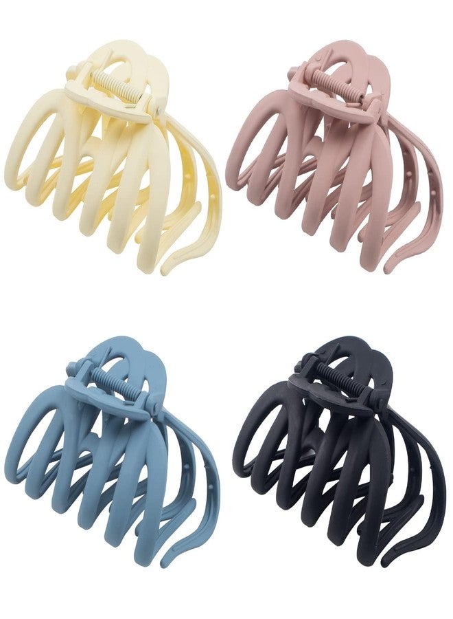 VORSET Pack of 2 Braided Hair Claw Clips for Women & Girls | Matte Finish Clutchers for Thick Hair | Strong Grip Plastic Clips | Neutral Color Hair Accessories - Image 4