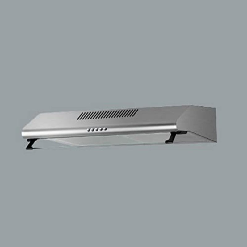 Wall-mounted SS White/Silver Cooker and Extractor Hood Box Design with High Extraction Rate, LED Lights for Optimal Visibility and Ambience for Cooking 90X47X13 CM - SILVER - Image 1