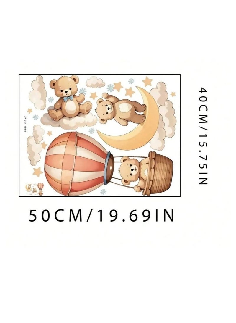 ملصق حائط لغرف الاطفال ملصق جداري بتصميم دببه لطيفه بألوان باستيل ناعمة يضيف لمسة دافئة ومرحة لغرفة الأطفال وغرف اللعب - Image 4