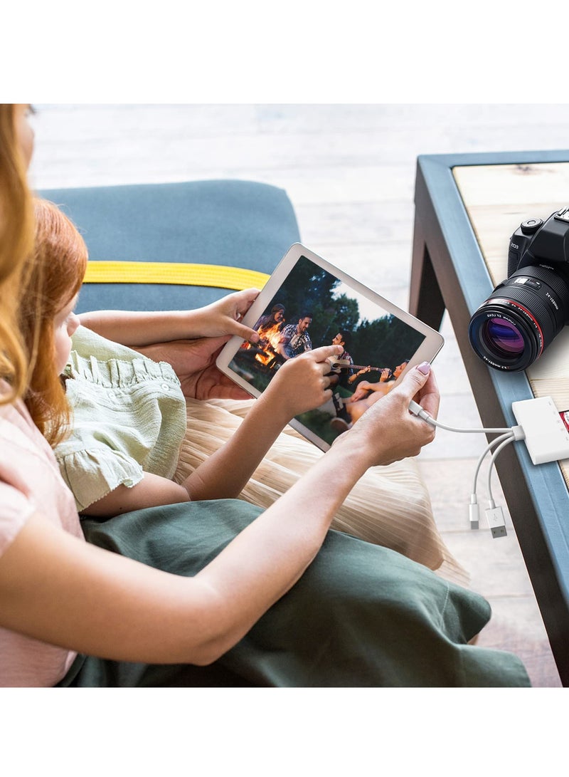 KASTWAVE 5-in-1 Memory Card Reader, USB OTG Adapter & SD Card Reader for iPhone/iPad, USB C and USB A Devices with Micro SD & SD Card Slots, OTG Adapter for SD/Micro SD/SDHC/SDXC/MMC - Image 5