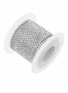 Excefore Crystal Rhinestone Close Chain, 1 Roll 11 Yard, 2mm Rhinestones, Silver Rhinestones for Jewelry, Rhinestone Chain for Crafts, Roll of Rhinestones for Crafts, Crystal Rhinestone Chain Trim.  - Image 1