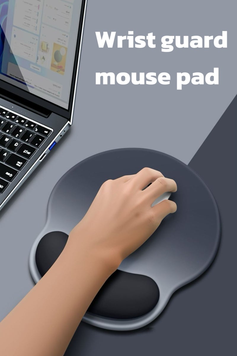 MousErgonomic Wrist Rest Mouse Pad  Soft Breathable Cushion  Gradient Black Design  for Office & Gaminge pad - Image 2