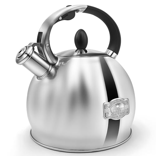 LRYYBTI Whistling Tea Kettle for Stovetop, (2.64 Quart-Mirror） Food Grade Stainless Steel Teapot of 5-layer base - Image 1