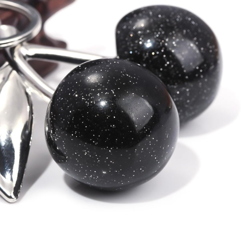 nylry Cherry Keychain Bag Charm Purse Charms for Handbags Cute Keychain Accessories Gifts for Women Aesthetic Y2K Kawaii Keychain Accessories-black - Image 4