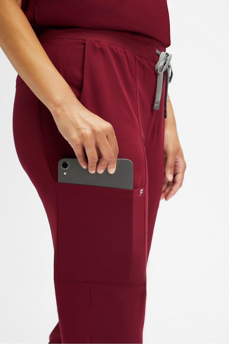 Fabletics Women's Performance Scrub Pant - MotionTech, 4-Way Stretch, Pocket-Packed, Lightweight, Semi-Slim Fit, M/Regular 28 in | 28, Wine - Image 4