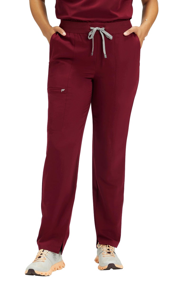 Fabletics Women's Performance Scrub Pant - MotionTech, 4-Way Stretch, Pocket-Packed, Lightweight, Semi-Slim Fit, M/Regular 28 in | 28, Wine - Image 1