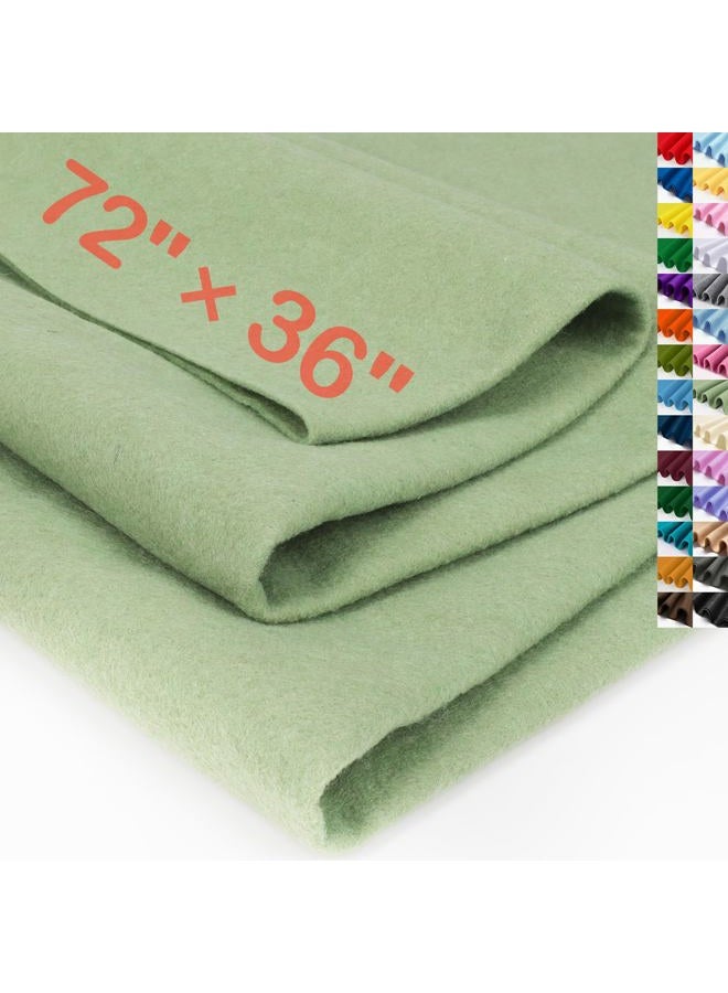 XSEINO Sage Green Large Felt Fabric 72" X 36 "(2 Square Yards), 1.4 mm Thick Soft Felt Fabric Sheet for Crafts, Green Series Colors Soft Nonwoven Fabric, Fit for Decoration, Sewing, DIY Crafts - Image 1