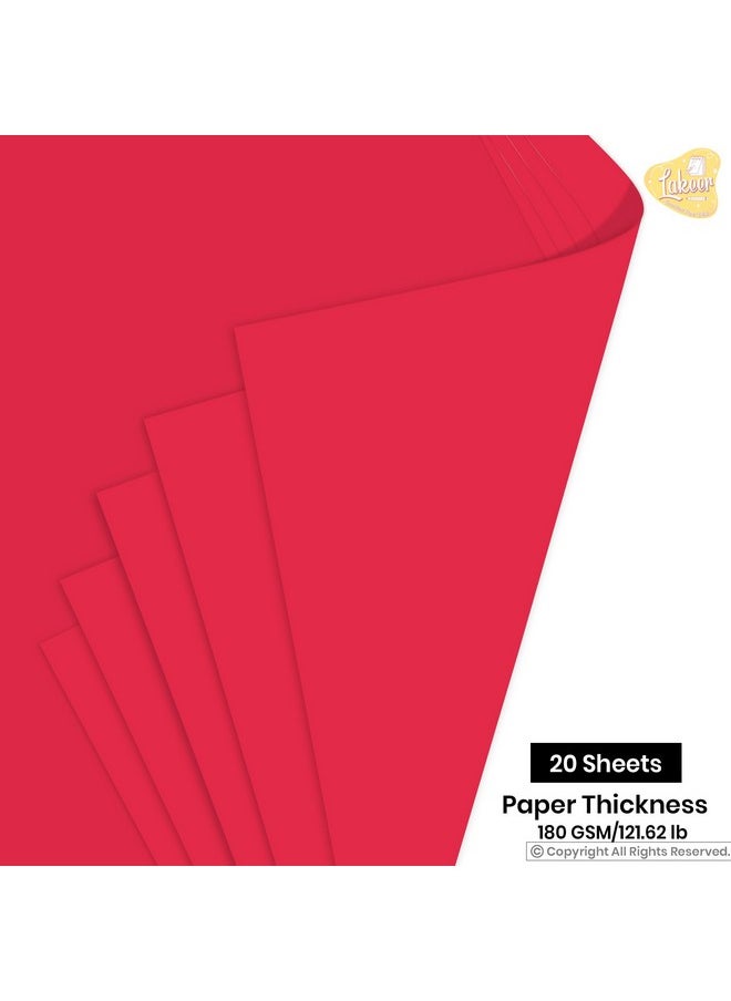 Lakeer Lakeer A4 Color Paper 20 Sheets (Red) Premium Colour 180 GSM Pack for Copy Printing, DIY Art & Craft, Projects, Decoration, Other Office Printing.  - Image 4