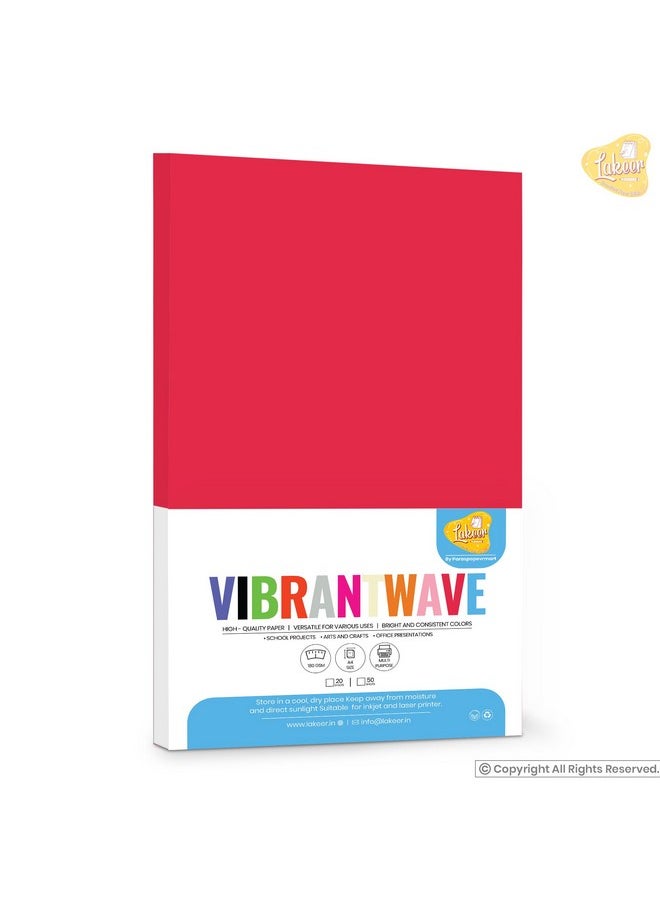 Lakeer Lakeer A4 Color Paper 20 Sheets (Red) Premium Colour 180 GSM Pack for Copy Printing, DIY Art & Craft, Projects, Decoration, Other Office Printing.  - Image 2
