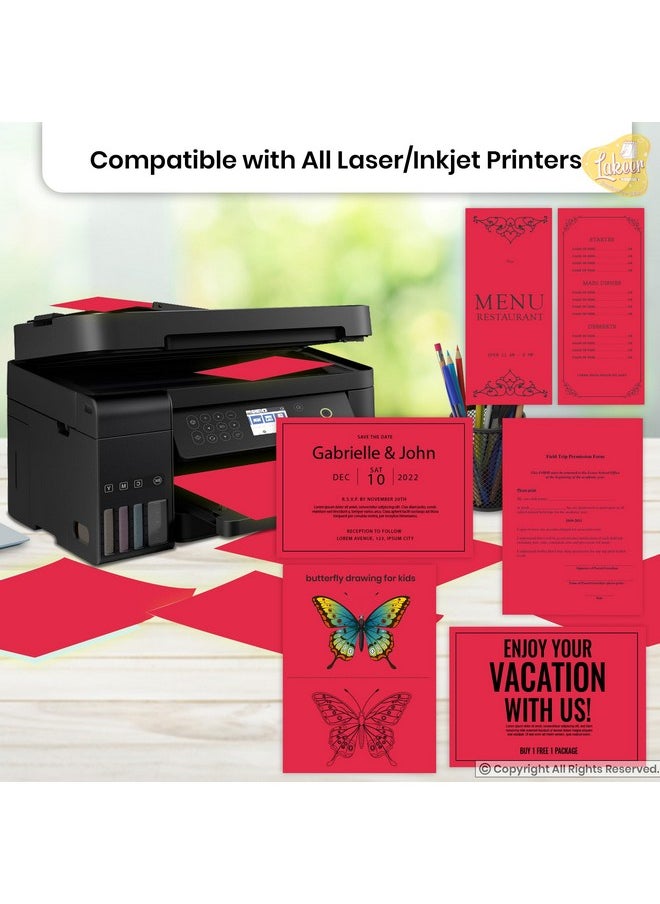 Lakeer Lakeer A4 Color Paper 20 Sheets (Red) Premium Colour 180 GSM Pack for Copy Printing, DIY Art & Craft, Projects, Decoration, Other Office Printing.  - Image 5