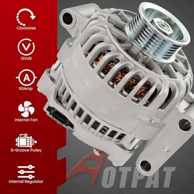 AOTPAT High Output Alternator for:-Ford Escape, for:-Mazda Tribute DX EX LX 3.0l v6 gas, 12V 110Amp, Alternador Replace # 1L8U10300CD 1L8U-10300-CD - Image 3