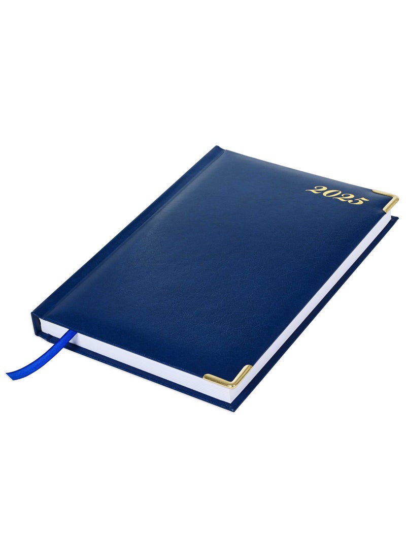 FIS Fis 2025 A5 Diary,Gold Corners,English Vinyl 1Side Padded Blue -FSDI22E25BL  - Image 4