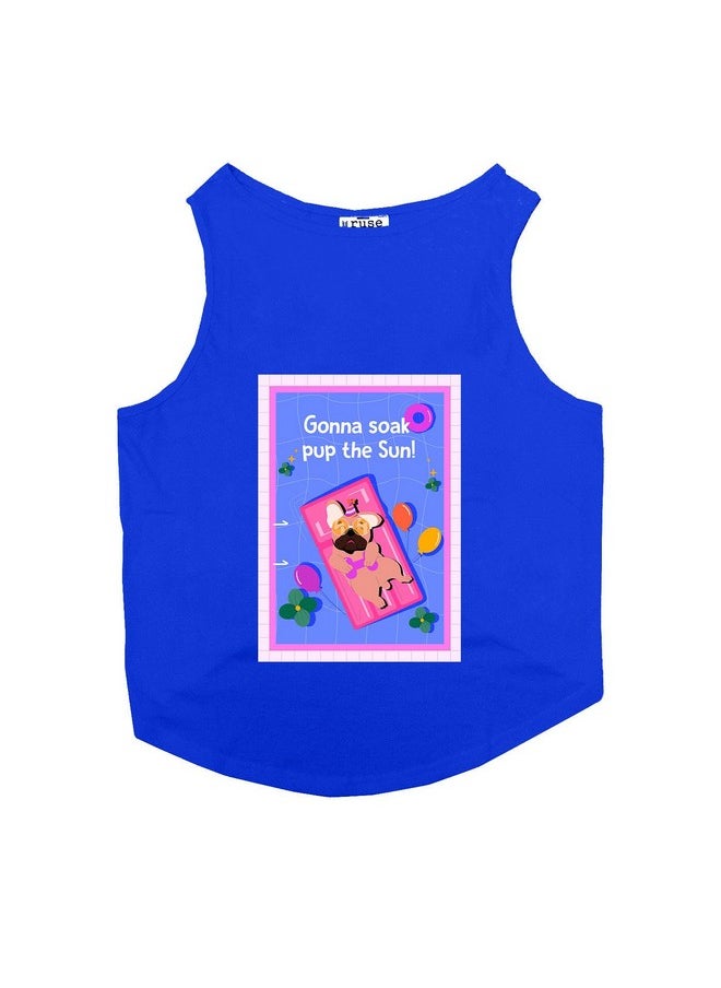 rusepin Set Of 2 I M A Good Boy & Gonna Soak Pup The Sun Printed Dog Tank Round Neck Sleeveless Vest T-Shirt/Tees Apparel/Clothes/Combo Tees Gift For Dogs(Black & Royal Blue/S (Apso, Cocker Spaniel Etc.)  - Image 5