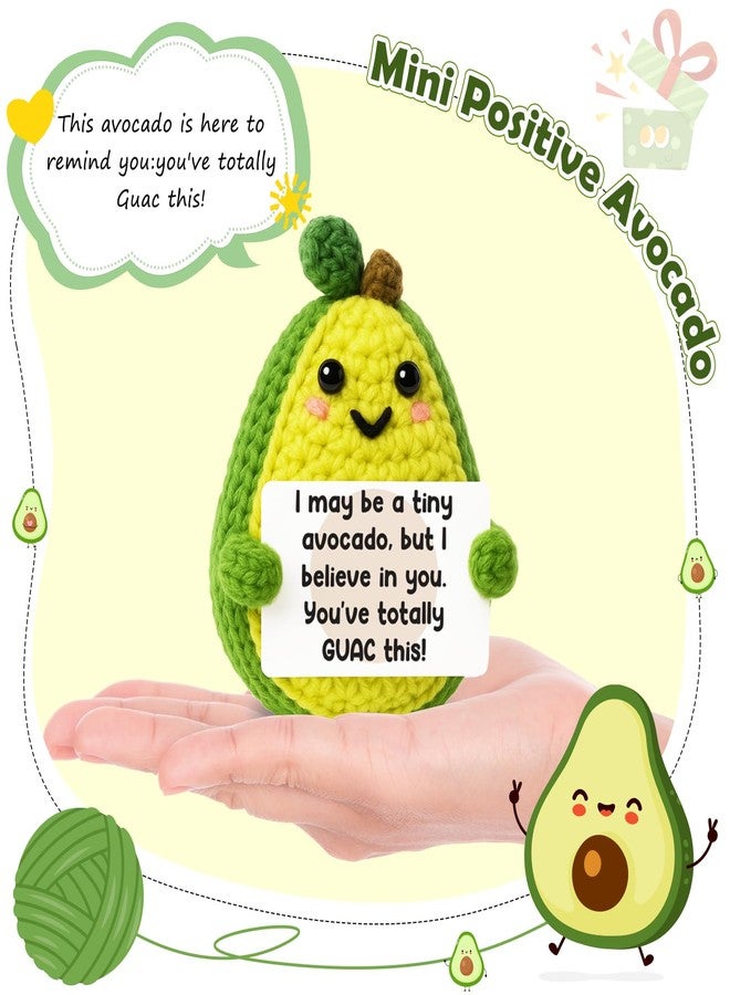 GiftMark Emotional Support Crochet Positive Crochet Avocado Potato Pickle Mini Handmade Mothers Day Easter Birthday Gifts for Women Coworker Friends Teacher - Image 3