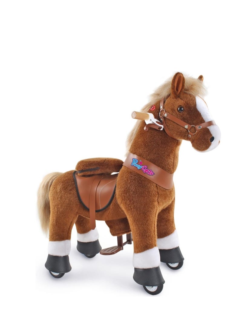 PonyCycle Official Licensed Kids Riding Horse Toy No Battery No Electricity Indoor and Outdoor best Gift for Kids 3 to 5 years-Choco Brown Small - Image 1