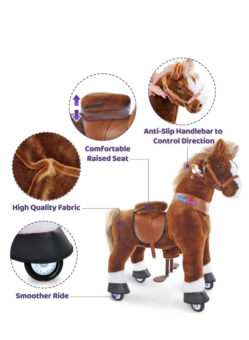 PonyCycle Official Licensed Kids Riding Horse Toy No Battery No Electricity Indoor and Outdoor best Gift for Kids 3 to 5 years-Choco Brown Small - Image 2
