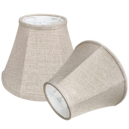 TooToo Star Double Brown Lamp Shade Set of 2, TOOTOO STAR Large Barrel Lampshade for Floor Light and Table Lamp 6x12x8.5 inch, DIY Fabric Natural Linen Hand Crafted, Spider (Brown, 6x12x8.5 inch) - Image 5