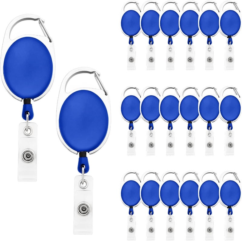 NSSP Oval Shape Retractable YoYo Clip for Id Card Holder (Set of 4, Blue) - Image 5
