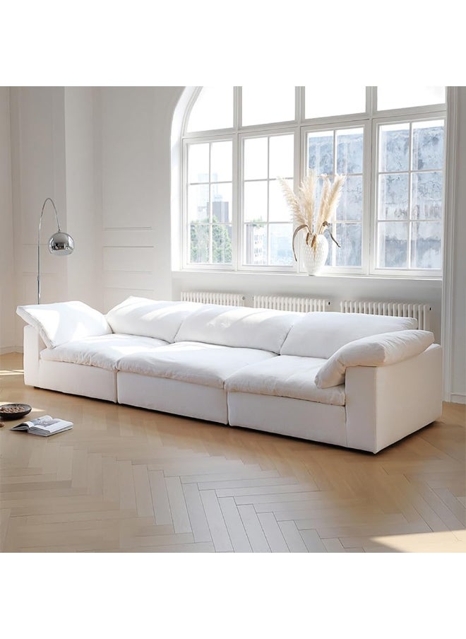 Uzman Home Cloud 3 Seater Luxury Modern Design Sectional Sofa For Living Room Furniture With Color - White  - Image 5
