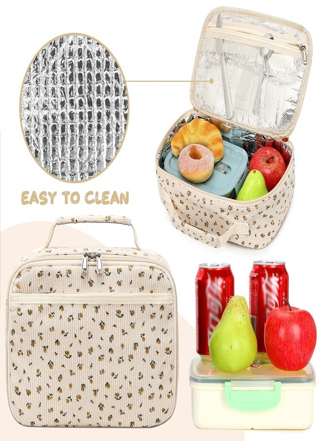 BTOOP Lunch Bags for Kids Girls Insulated Lunch Boxes Corduroy Cooler Toddler Lunch Tote Bag Thermo Picnic Bag for School Children - Image 2