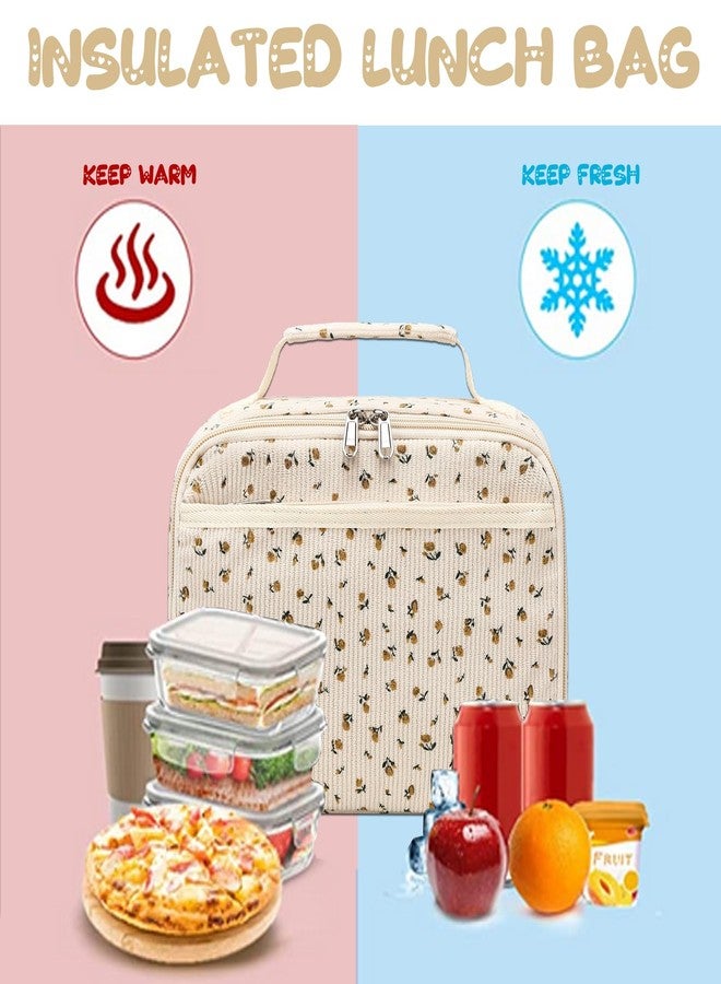 BTOOP Lunch Bags for Kids Girls Insulated Lunch Boxes Corduroy Cooler Toddler Lunch Tote Bag Thermo Picnic Bag for School Children - Image 4