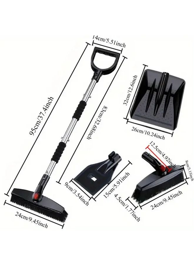 1PC Silver Black 3 In 1 Snow Blower Shovel Sprinkler Manual Snow Removal Tool - Image 3