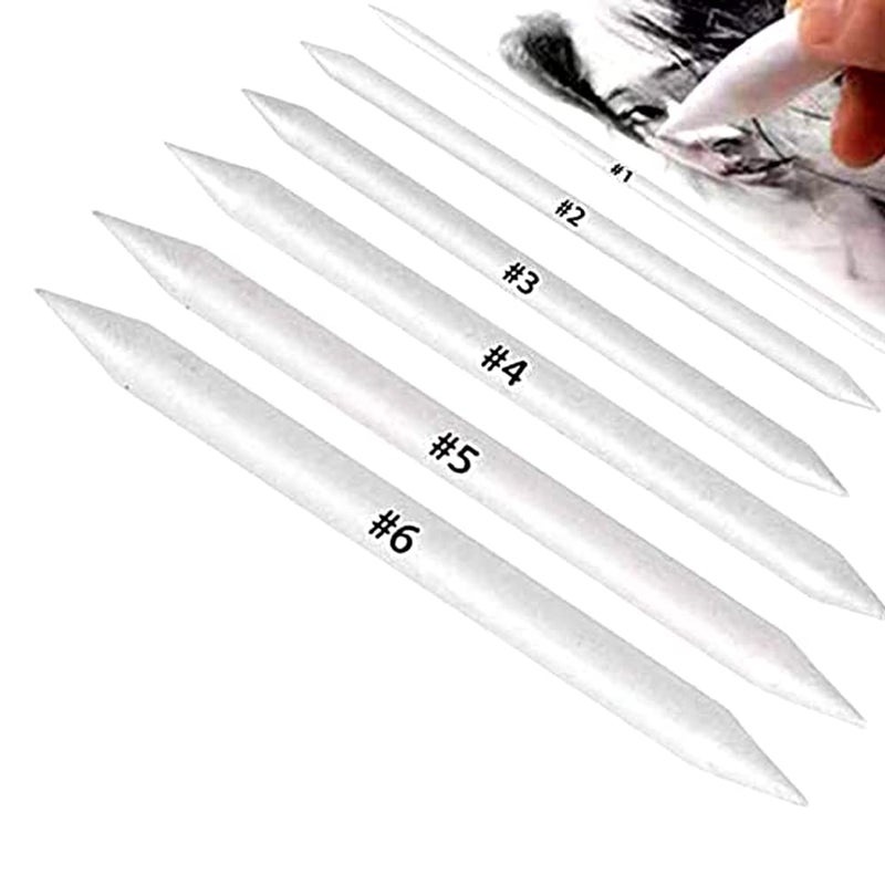 Artnery Artnery 6 PCS Blending Stumps and Tortillions Paper Art Blenders for Student Artist Charcoal Sketch Drawing Tools 