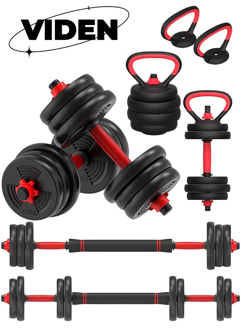 Viden - 15KG Dumbbell Barbell Kettlebell Set 4 Modes Of Body Shaping Exercise To Increase Strength And Enhance Physique Male And Female Multi-Combination Can Freely Adjust The Weight - Image 1